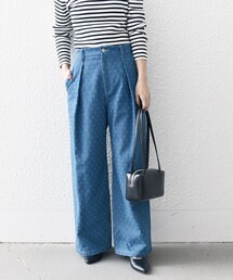 bon_meur | bon_meur:〈洗濯機可能〉クラッシュ デニム ワイド パンツ(デニムパンツ)