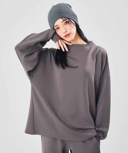 HEAD（ヘッド）の「《ストレッチ・UV対策》モックネックプルオーバー（スウェット・レディース・グレー/ブラック/ピンク/チャコールグレー・M/LL/L）」の2枚目の写真