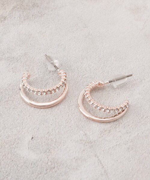 grove（グローブ）の「ラインストーンピアス【入卒対応可】（ピアス（両耳用）・レディース・シルバー/ピンクゴールド/ゴールド・00）」の3枚目の写真