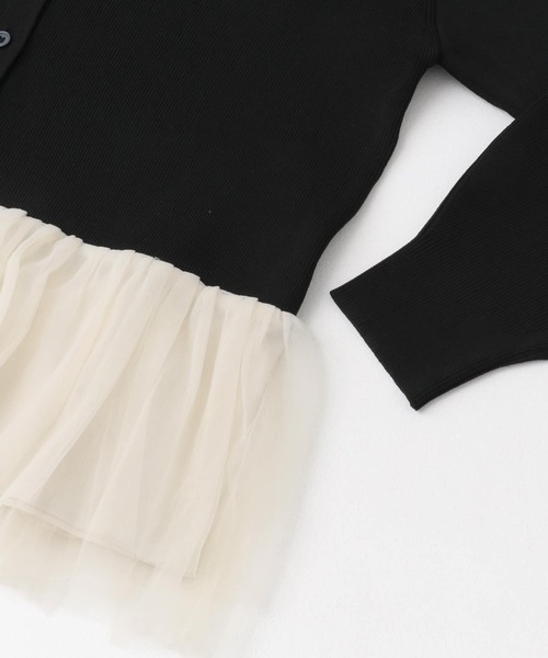 F by ROSSO（エフバイロッソ）の「F by ROSSO　チュールドッキングニットカーディガン（カーディガン/ボレロ・レディース・ブラック/オフホワイト・FREE）」の21枚目の写真