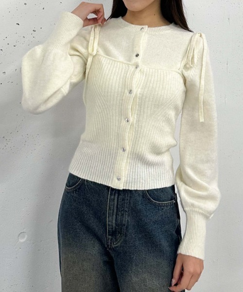 archives（アルシーヴ）の「マルチｗａｙラメニットアンサンブル（ニット/セーター・レディース・オフホワイト/ブルー/ブラック/ワイン・MEDIUM）」の17枚目の写真