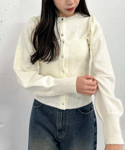 archives（アルシーヴ）の「マルチｗａｙラメニットアンサンブル（ニット/セーター・レディース・オフホワイト/ブルー/ブラック/ワイン・MEDIUM）」の18枚目の写真