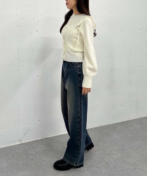 archives（アルシーヴ）の「マルチｗａｙラメニットアンサンブル（ニット/セーター・レディース・オフホワイト/ブルー/ブラック/ワイン・MEDIUM）」の22枚目の写真