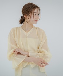 シアーブラウス」に該当するシャツ/ブラウス（イエロー/黄色系