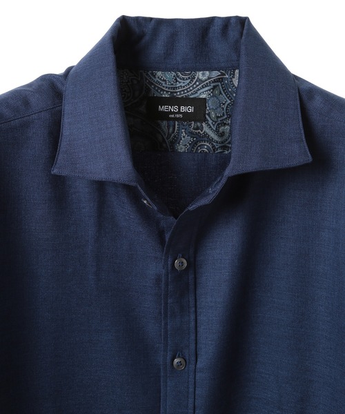 MEN'S BIGI(メンズビギ)の「オクシィジュエルストレッチ七分袖シャツ〈ストレッチ〉(シャツ/ブラウス・メンズ・ブラック/ホワイト/ブラウン/ネイビー・01/02/03/04)」の5枚目の写真