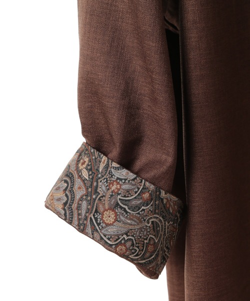 MEN'S BIGI(メンズビギ)の「オクシィジュエルストレッチ七分袖シャツ〈ストレッチ〉(シャツ/ブラウス・メンズ・ブラック/ホワイト/ブラウン/ネイビー・01/02/03/04)」の9枚目の写真