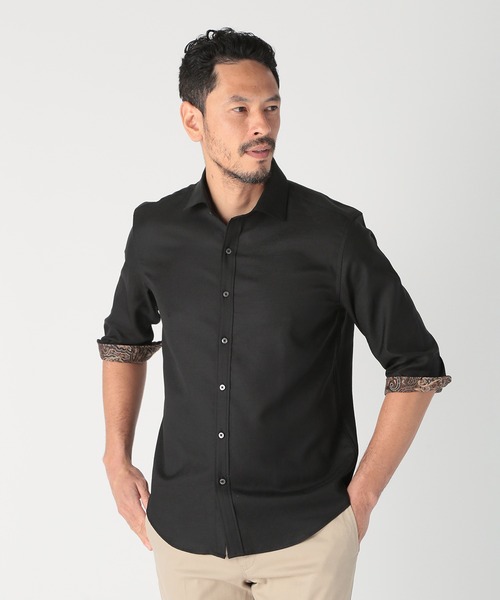 MEN'S BIGI(メンズビギ)の「オクシィジュエルストレッチ七分袖シャツ〈ストレッチ〉(シャツ/ブラウス・メンズ・ブラック/ホワイト/ブラウン/ネイビー・01/02/03/04)」の22枚目の写真