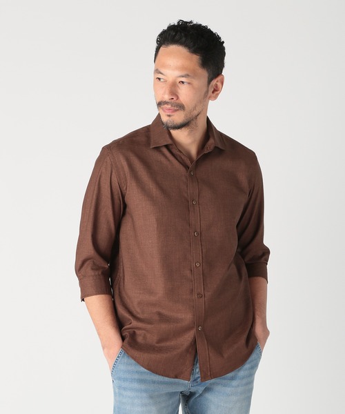 MEN'S BIGI(メンズビギ)の「オクシィジュエルストレッチ七分袖シャツ〈ストレッチ〉(シャツ/ブラウス・メンズ・ブラック/ホワイト/ブラウン/ネイビー・01/02/03/04)」の21枚目の写真