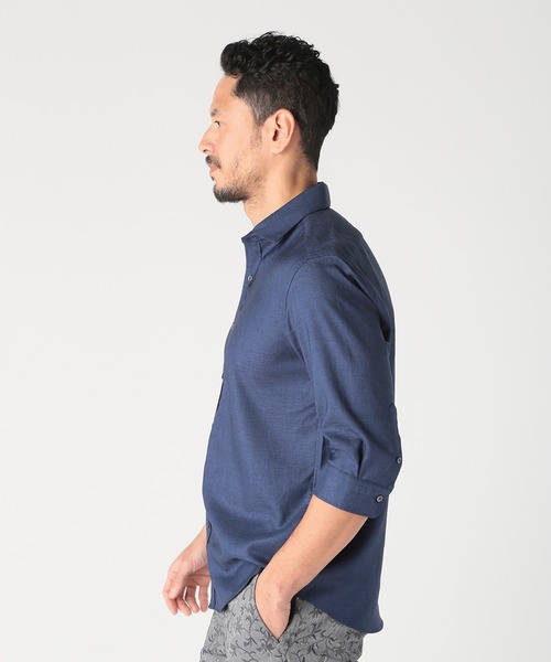 MEN'S BIGI(メンズビギ)の「オクシィジュエルストレッチ七分袖シャツ〈ストレッチ〉(シャツ/ブラウス・メンズ・ブラック/ホワイト/ブラウン/ネイビー・01/02/03/04)」の18枚目の写真