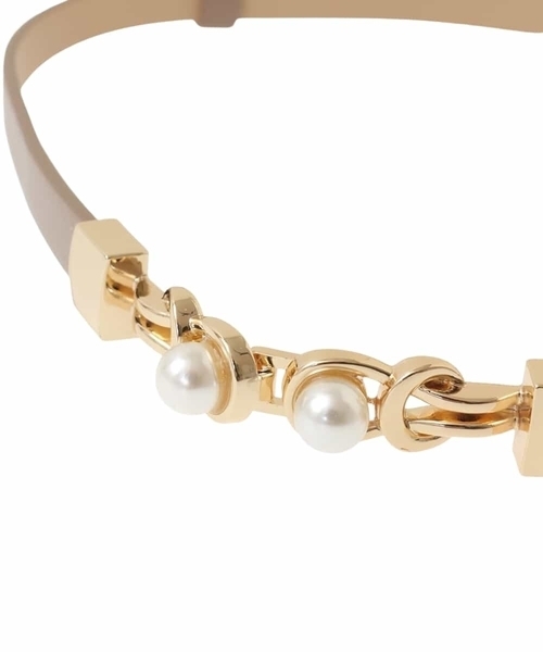 a.v.v（アーヴェヴェ）の「パール調ビットベルト（ベルト・レディース・ブラック/アイボリー・38）」の8枚目の写真