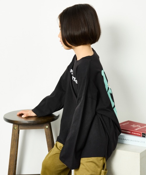 Auntie Rosa Holiday（アンティローザホリデー）の「オーバーサイズバックプリントロンTEE（Tシャツ/カットソー・キッズ・ブラック/オフホワイト/グレー/ダークグリーン・130/140/150/160）」の14枚目の写真
