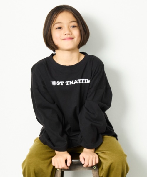 Auntie Rosa Holiday（アンティローザホリデー）の「オーバーサイズバックプリントロンTEE（Tシャツ/カットソー・キッズ・ブラック/オフホワイト/グレー/ダークグリーン・130/140/150/160）」の13枚目の写真