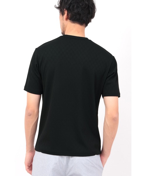 HIGH STREET（ハイストリート）の「HIGH STREET∴バイヤスチェックJQ半袖Vネックカットソー（Tシャツ/カットソー・メンズ・ブラック/ホワイト・L/LL/M）」の6枚目の写真