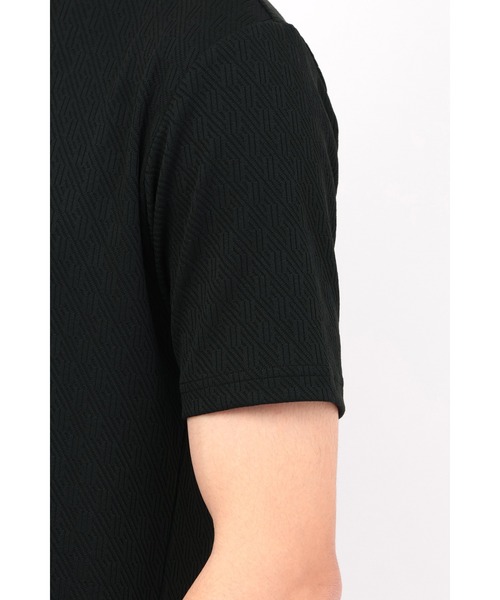 HIGH STREET（ハイストリート）の「HIGH STREET∴バイヤスチェックJQ半袖Vネックカットソー（Tシャツ/カットソー・メンズ・ブラック/ホワイト・L/LL/M）」の8枚目の写真