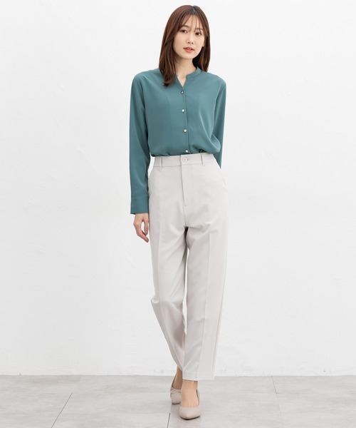 Honeys(ハニーズ)の「スキッパーブラウス(シャツ/ブラウス・レディース・ホワイト×ブラック/グリーン/グレイッシュベージュ/ネイビー/ホワイト・3L/L/LL/M/S)」の18枚目の写真