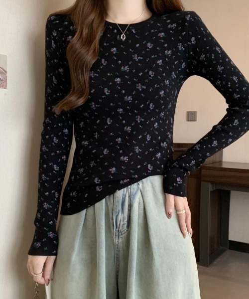 mebole(メボレ)の「フラワーロングスリーブカットソー(Tシャツ/カットソー・レディース・ブラック/グレー/ホワイト・FREE)」の20枚目の写真