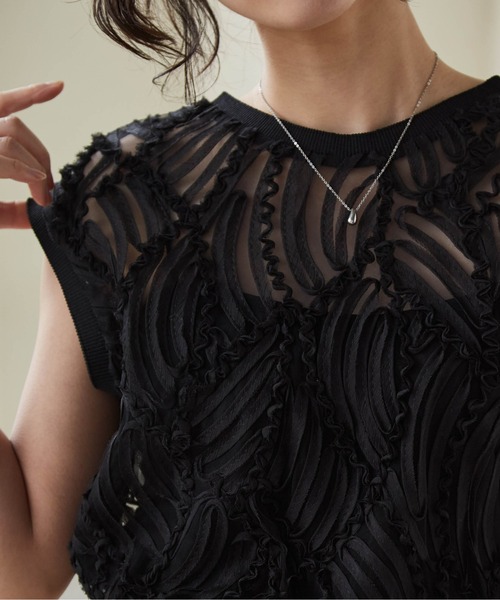 RANAN(ラナン)の「前後2WAYシアーレースベスト(Tシャツ/カットソー・レディース・ブラック/オフホワイト/ブラウン・LL/L/M)」の8枚目の写真