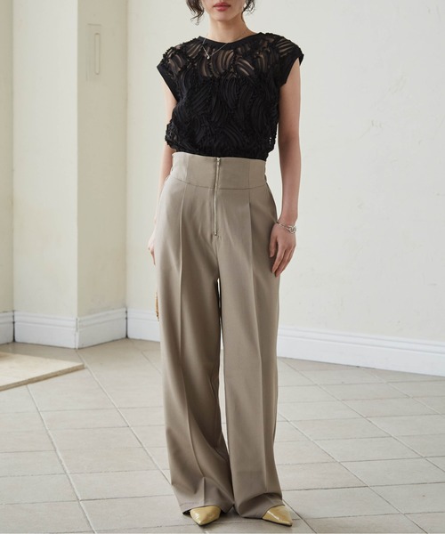 RANAN(ラナン)の「前後2WAYシアーレースベスト(Tシャツ/カットソー・レディース・ブラック/オフホワイト/ブラウン・LL/L/M)」の10枚目の写真