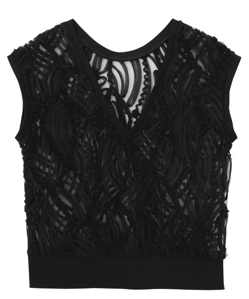 RANAN(ラナン)の「前後2WAYシアーレースベスト(Tシャツ/カットソー・レディース・ブラック/オフホワイト/ブラウン・LL/L/M)」の15枚目の写真