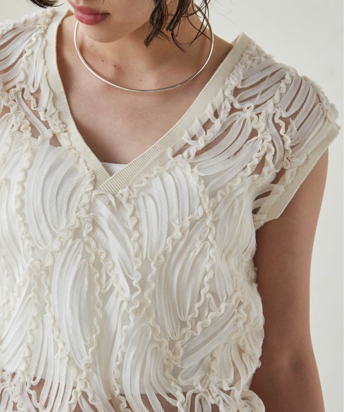 RANAN（ラナン）の「前後2WAYシアーレース刺繍ブラウス（シャツ/ブラウス・レディース・ブラック/オフホワイト/ブラウン・LL/L/M）」の21枚目の写真