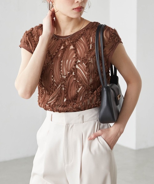 RANAN(ラナン)の「前後2WAYシアーレースベスト(Tシャツ/カットソー・レディース・ブラック/オフホワイト/ブラウン・LL/L/M)」の21枚目の写真