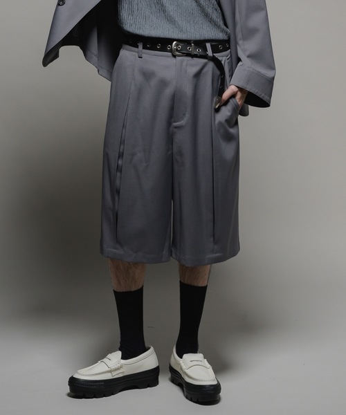 shellerジップタックショートパンツ Smooth shark tack short pants/スムースシャークタックショート