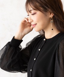 未使用 ローズティアラ パールシアーブルブルゾン セール】シアーブルゾン（ノーカラージャケット）｜Rose Tiara