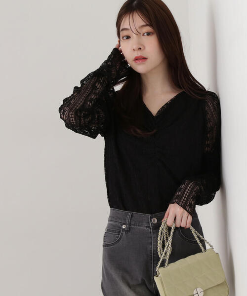 PROPORTION BODY DRESSING（プロポーションボディドレッシング）の「レースギャザートップス / 1215160202（Tシャツ/カットソー・レディース・ホワイト/ブラック・SMALL/MEDIUM）」の20枚目の写真