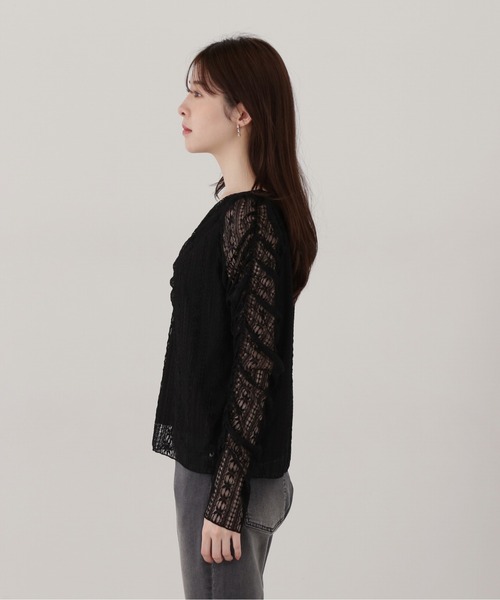 PROPORTION BODY DRESSING（プロポーションボディドレッシング）の「レースギャザートップス / 1215160202（Tシャツ/カットソー・レディース・ホワイト/ブラック・SMALL/MEDIUM）」の8枚目の写真