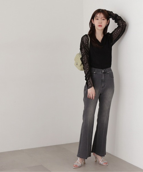 PROPORTION BODY DRESSING（プロポーションボディドレッシング）の「レースギャザートップス / 1215160202（Tシャツ/カットソー・レディース・ホワイト/ブラック・SMALL/MEDIUM）」の6枚目の写真