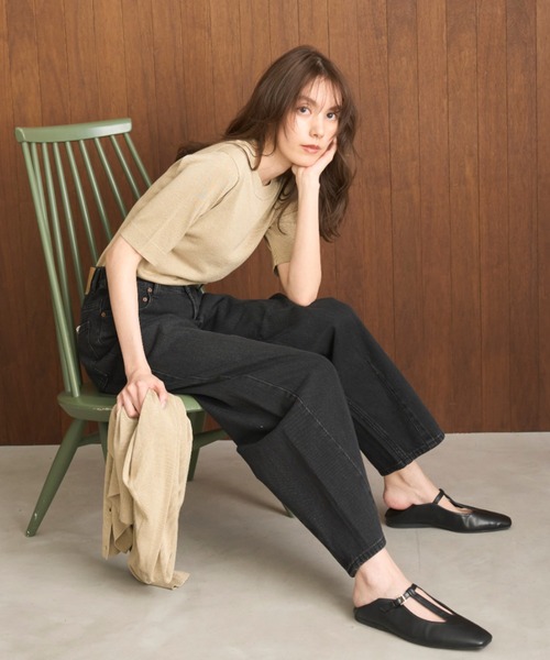 Mila Owen（ミラオーウェン）の「ウエストゴムカーヴィデニム【手洗い可能】（デニムパンツ・レディース・ブルー/ライトブルー/ブラック・0/1）」の2枚目の写真