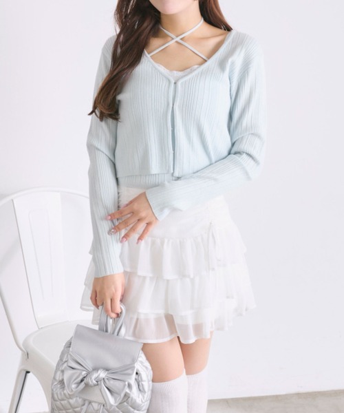 OLIVE des OLIVE（オリーブデオリーブ）の「春色アンサンブル（アンサンブル・レディース・ブラック/サックスブルー/オフホワイト/ピンク・FREE）」の5枚目の写真