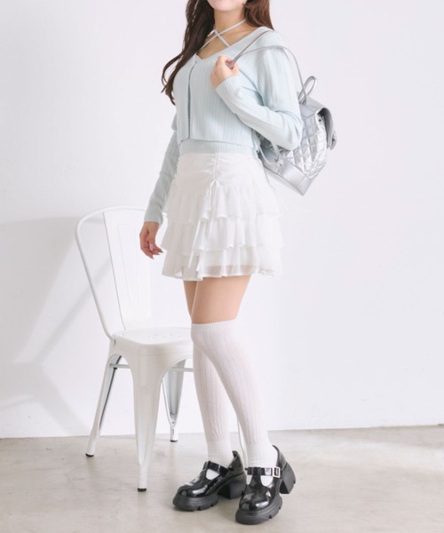 OLIVE des OLIVE（オリーブデオリーブ）の「春色アンサンブル（アンサンブル・レディース・ブラック/サックスブルー/オフホワイト/ピンク・FREE）」の6枚目の写真