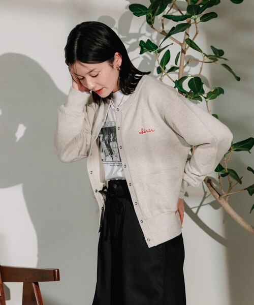 セール】ワンポイント刺繍 カーディガン/スナップボタン
