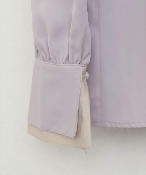 natural couture(ナチュラルクチュール)の「【WEB限定】osono重ね衿配色ブラウス(シャツ/ブラウス・レディース・サックスブルー/ピンク/ドット/ネイビー/ラベンダー/オフホワイト・FREE)」の9枚目の写真