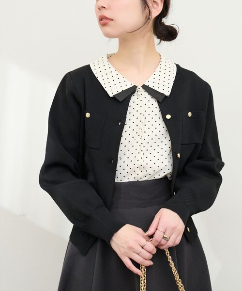 natural couture(ナチュラルクチュール)の「【WEB限定】osono重ね衿配色ブラウス(シャツ/ブラウス・レディース・サックスブルー/ピンク/ドット/ネイビー/ラベンダー/オフホワイト・FREE)」の20枚目の写真