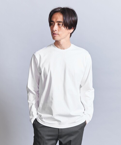 BEAUTY&YOUTH UNITED ARROWS（ビューティーアンドユースユナイテッドアローズ）の「ハイゲージ ガスコットン クルーネック ロングスリーブ カットソー（Tシャツ/カットソー・メンズ・ブラック/ホワイト/ライトグレー・S/M/L/XL）」の5枚目の写真