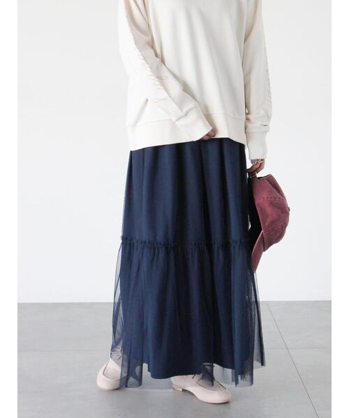 Lugnoncure（ルノンキュール）の「リバーシブルチュールスカート（スカート・レディース・ブラック/グレー/ネイビー・F）」の3枚目の写真