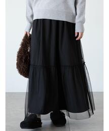 リバーシブルチュールスカート