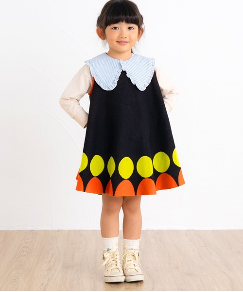 ami amie（アミアミ）の「まるノースリーブＡラインワンピース（ワンピース・キッズ・ブラック/パープル/サックスブルー・115cm/130cm/100cm）」の2枚目の写真