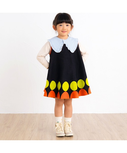 ami amie（アミアミ）の「まるノースリーブＡラインワンピース（ワンピース・キッズ・ブラック/パープル/サックスブルー・115cm/130cm/100cm）」の6枚目の写真