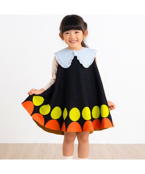 ami amie（アミアミ）の「まるノースリーブＡラインワンピース（ワンピース・キッズ・ブラック/パープル/サックスブルー・115cm/130cm/100cm）」の7枚目の写真