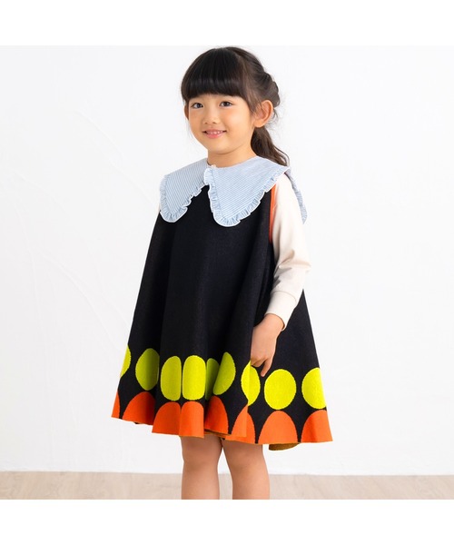 ami amie（アミアミ）の「まるノースリーブＡラインワンピース（ワンピース・キッズ・ブラック/パープル/サックスブルー・115cm/130cm/100cm）」の10枚目の写真
