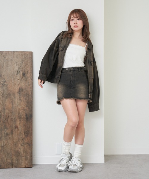 RAY CASSIN（レイカズン）の「ピグメントデニムミニスカート（デニムスカート・レディース・ブラウン/ブルー/ブルー系その他2・M/S）」の8枚目の写真