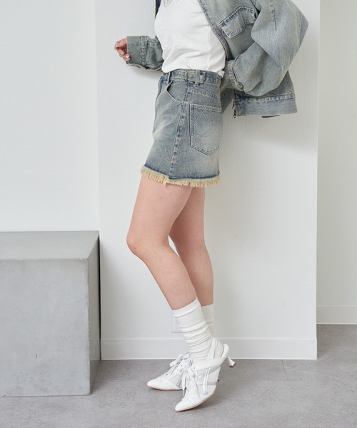 RAY CASSIN（レイカズン）の「ピグメントデニムミニスカート（デニムスカート・レディース・ブラウン/ブルー/ブルー系その他2・M/S）」の15枚目の写真