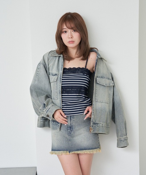 RAY CASSIN（レイカズン）の「ピグメントデニムミニスカート（デニムスカート・レディース・ブラウン/ブルー/ブルー系その他2・M/S）」の18枚目の写真