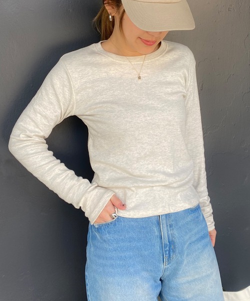 PICHI(ピイチ)の「ソフトストレッチロンTee(Tシャツ/カットソー・レディース・ブラック/グレー/オートミール/ホワイト/チャコール・FREE)」の5枚目の写真