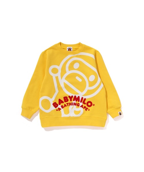 A BATHING APE（アベイシングエイプ）の「BIG BABY MILO CREWNECK SWEATSHIRT（スウェット・キッズ・グレー/イエロー・120）」の2枚目の写真
