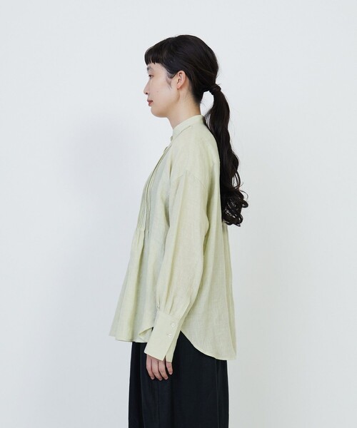 LOISIR(ロワズィール)の「グランジリネンランダムタックブラウス(シャツ/ブラウス・レディース・オフホワイト/ライム・FREE)」の16枚目の写真