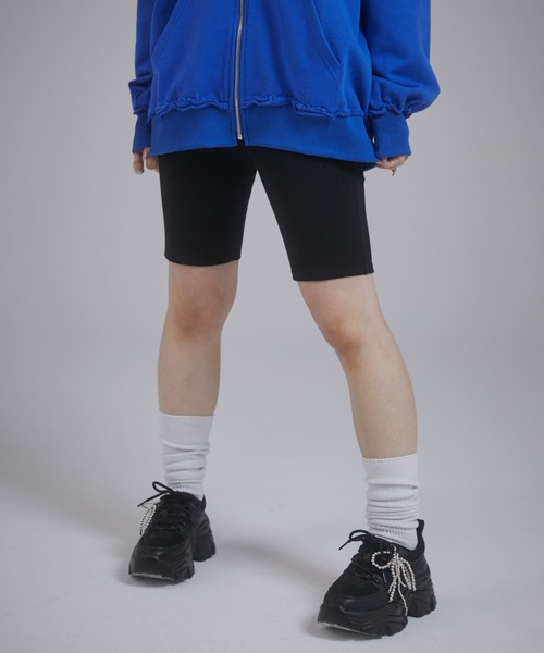 ENVYM（アンビー）の「テレコバイカーパンツ（その他パンツ・レディース・グレー/ブラック・FREE）」の3枚目の写真